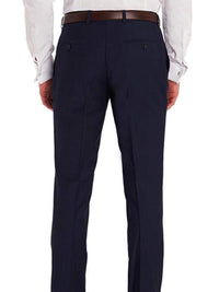 Thumbnail for Braveman PANTS Braveman Slim Fit Solid Navy Blue Flat Front Washable Dress Pants