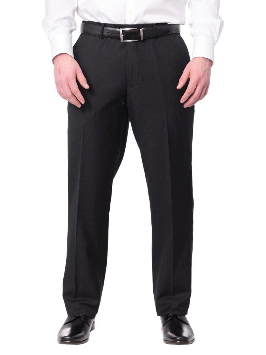 Braveman TWO PIECE SUITS Braveman Mens Solid Black Classic Fit Tuxedo Suit With Satin Lapels