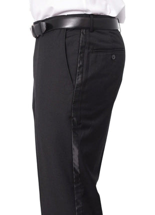 Braveman TWO PIECE SUITS Braveman Mens Solid Black Classic Fit Tuxedo Suit With Satin Lapels