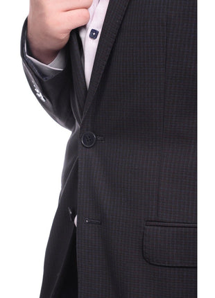 Calvin Klein BLAZERS Calvin Klein Regular Fit Blue & Red Check Two Button Wool Blazer Sportcoat