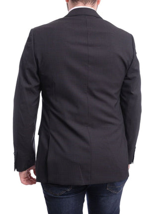 Calvin Klein BLAZERS Calvin Klein Regular Fit Blue & Red Check Two Button Wool Blazer Sportcoat
