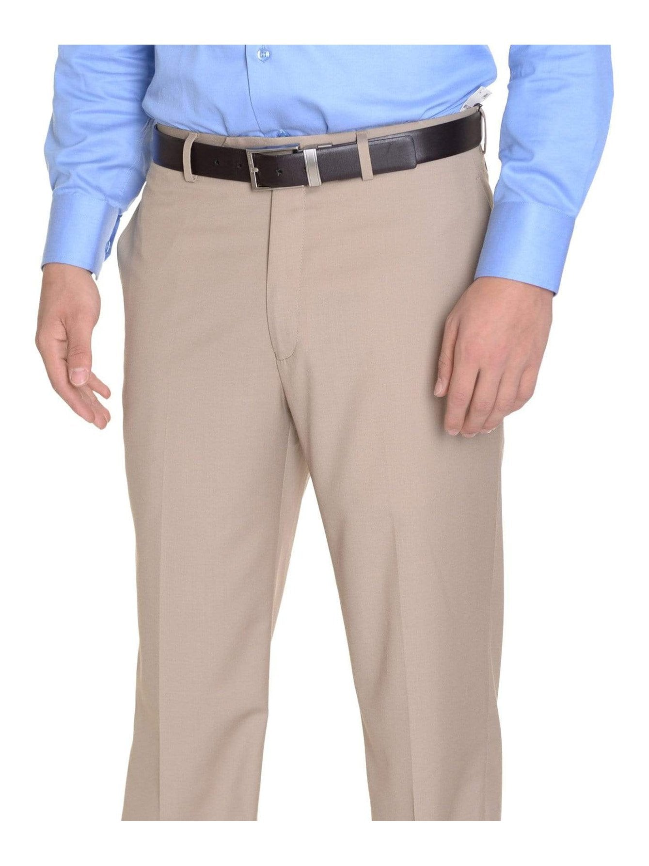 Calvin Klein Mens Regular Fit Solid Taupe Tan Flat Front Dress Pants Calvin Klein Mens Regular Fit Solid Taupe Tan Flat Front Dress Pants