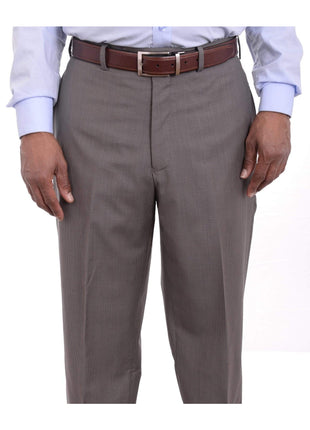 Calvin Klein PANTS 32W Calvin Klein Regular Fit Gray Mini Check Flat Front Wool Dress Pants