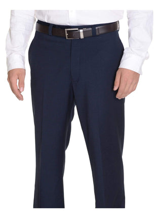 Calvin Klein PANTS 34X29 Calvin Klein Regular Fit Solid Navy Blue Flat Front Washable Dress Pants