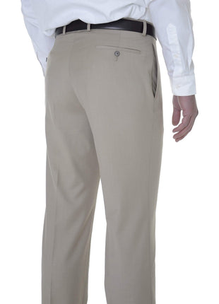 Calvin Klein PANTS Calvin Klein Mens Regular Fit Solid Taupe Tan Flat Front Dress Pants