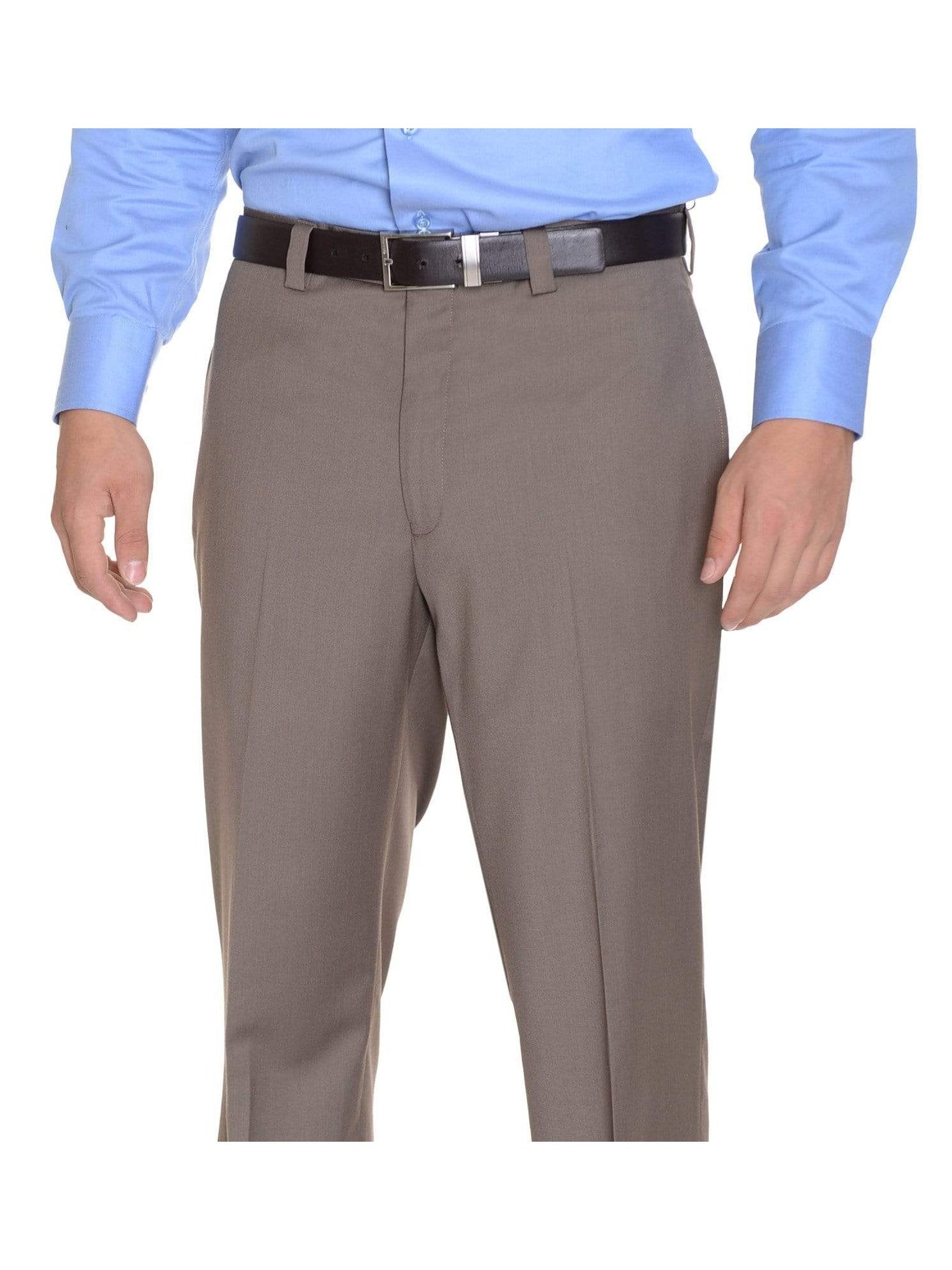 Calvin Klein Classic Fit Taupe Brown Flat Front Washable Dress Pants Calvin Klein Classic Fit Taupe Brown Flat Front Washable Dress Pants