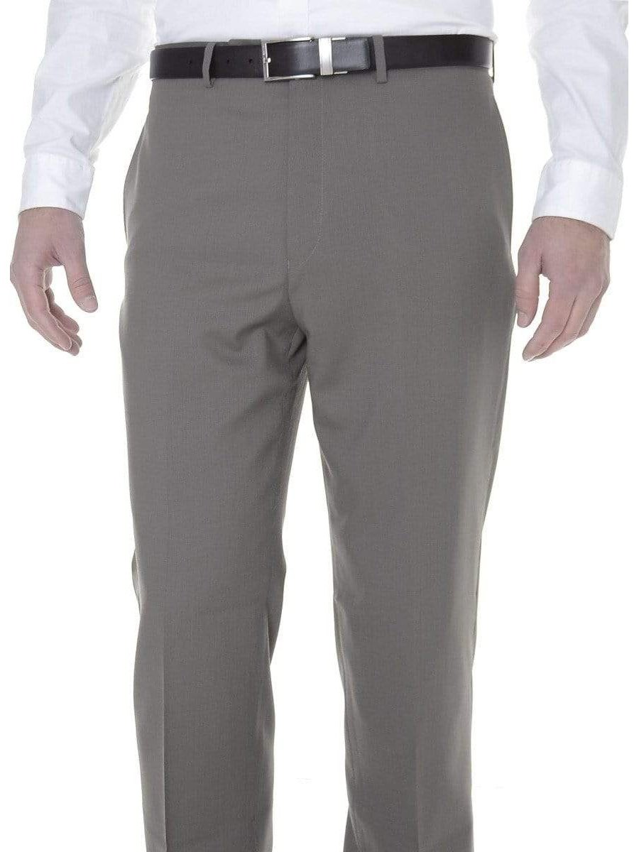 Calvin Klein Sale Pants 34X34 Calvin Klein Mens Slim Fit Taupe Herringbone Flat Front Wool Dress Pants