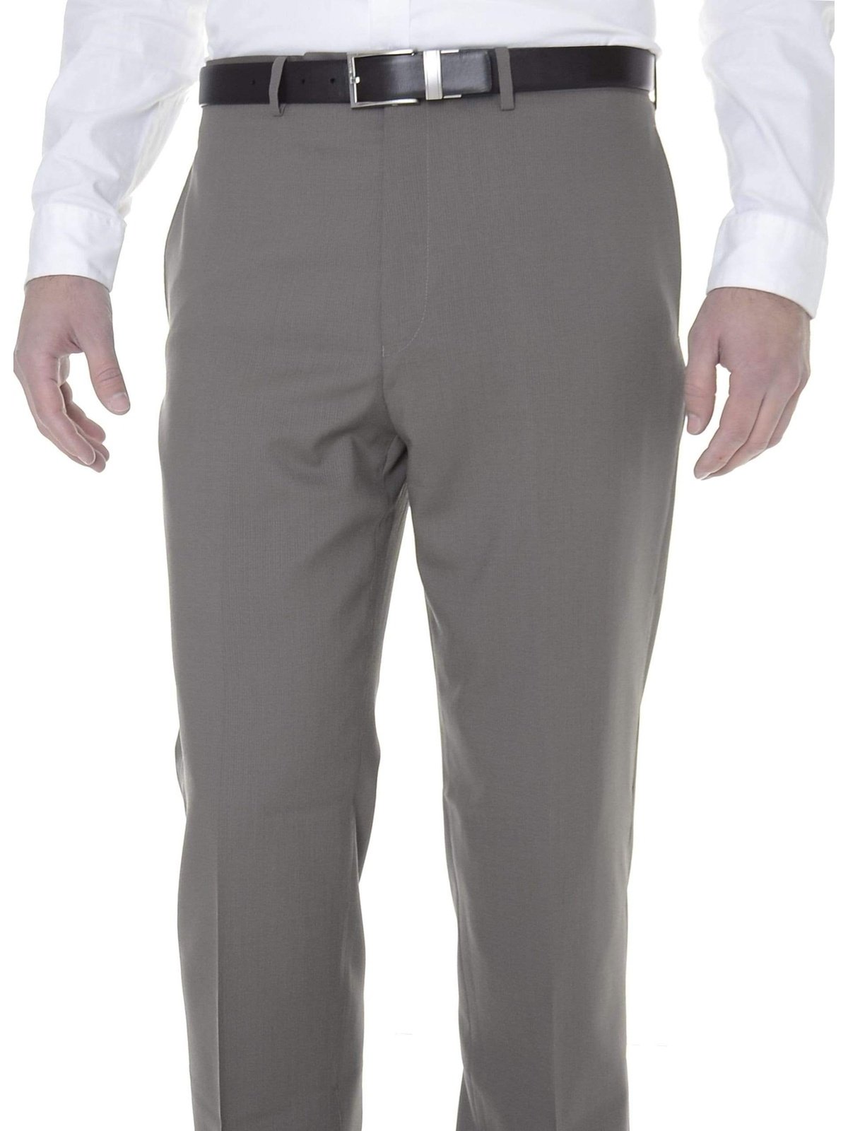 Calvin Klein Sale Pants 35X30 Calvin Klein Mens Slim Fit Taupe Herringbone Flat Front Wool Dress Pants