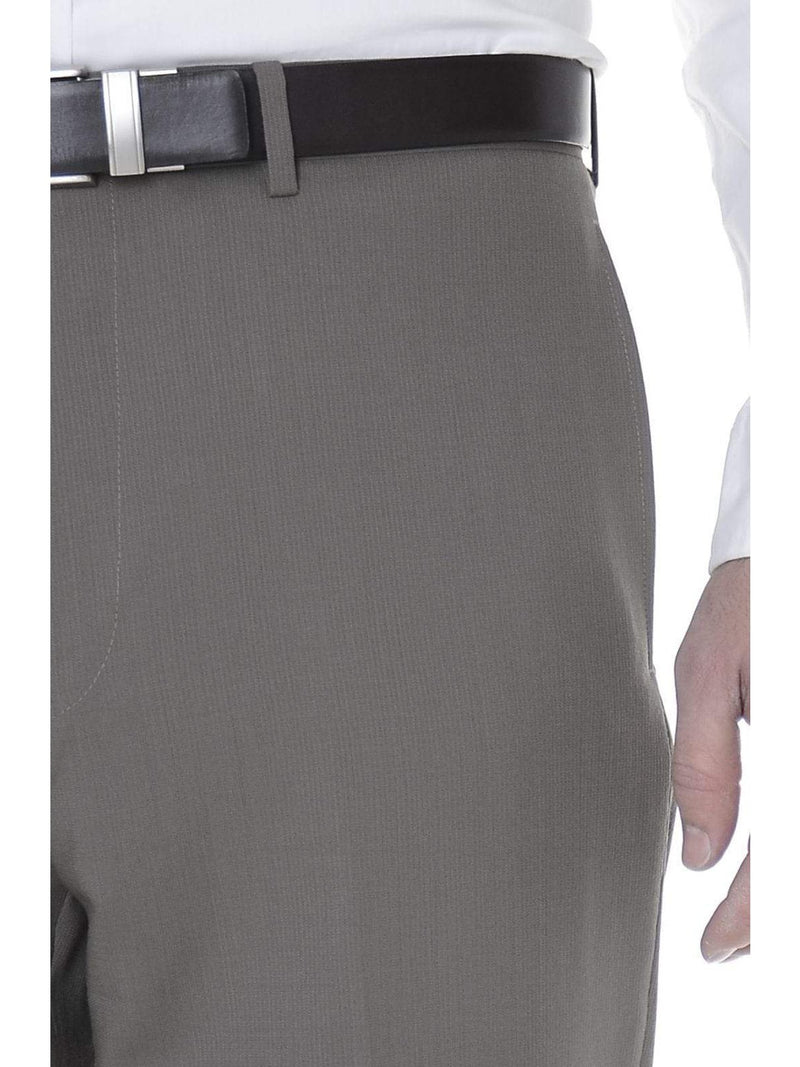 calvin klein men's slim fit tech solid performance dress pants Calvin Klein Mens Slim Fit Taupe Herringbone Flat Front Wool Dress Pants