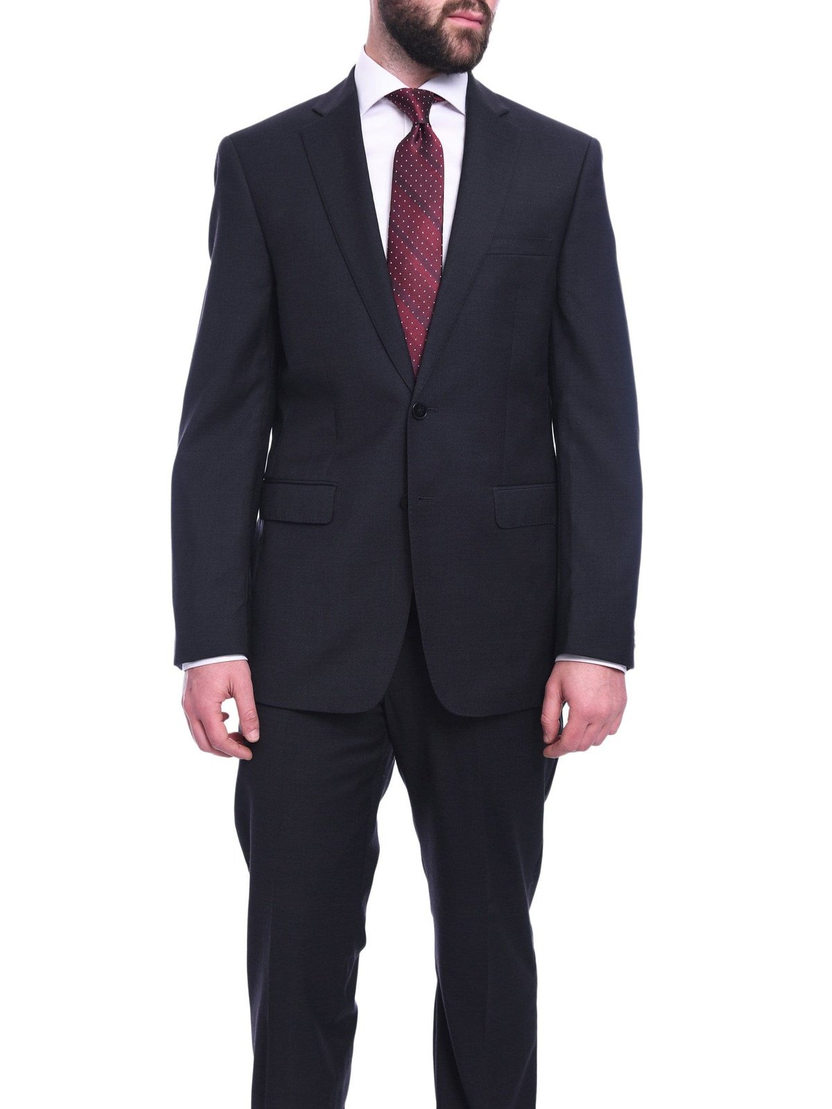 Calvin Klein TWO PIECE SUITS 40R Calvin Klein Extreme Slim Fit Solid Charcoal Gray Two Button Wool Suit