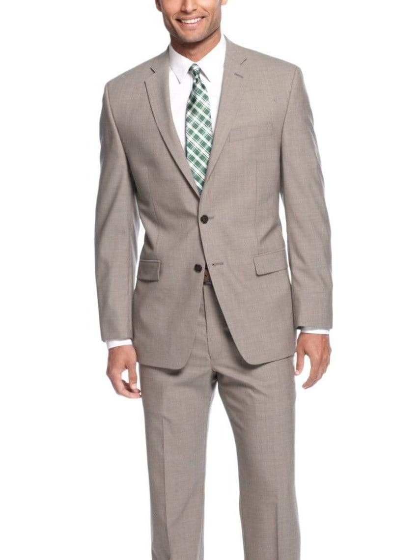 Calvin Klein TWO PIECE SUITS Calvin Klein Extreme X Slim Fit Light Gray Mini Check Two Button Wool Suit