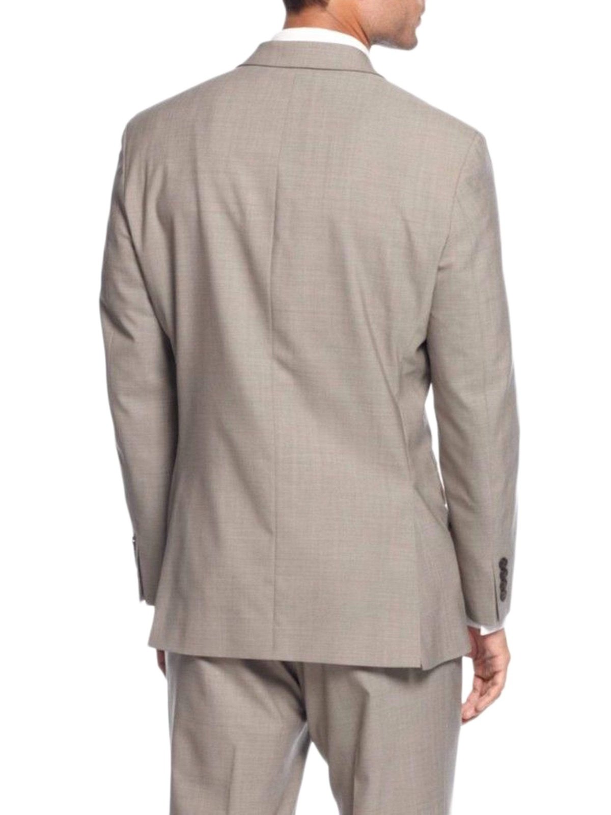 Calvin Klein TWO PIECE SUITS Calvin Klein Extreme X Slim Fit Light Gray Mini Check Two Button Wool Suit