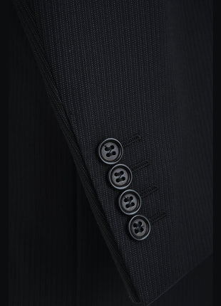 Canali SUITS 44R CANALI 1934 Mens Black Pinstripe 100% Wool Suit 44R (54 EU) Classic Fit Fit $2195