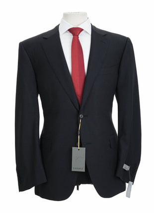 Canali SUITS 44R CANALI 1934 Mens Black Pinstripe 100% Wool Suit 44R (54 EU) Classic Fit Fit $2195