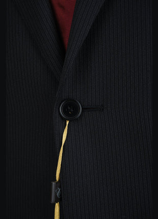 Canali SUITS 44R CANALI 1934 Mens Black Pinstripe 100% Wool Suit 44R (54 EU) Classic Fit Fit $2195