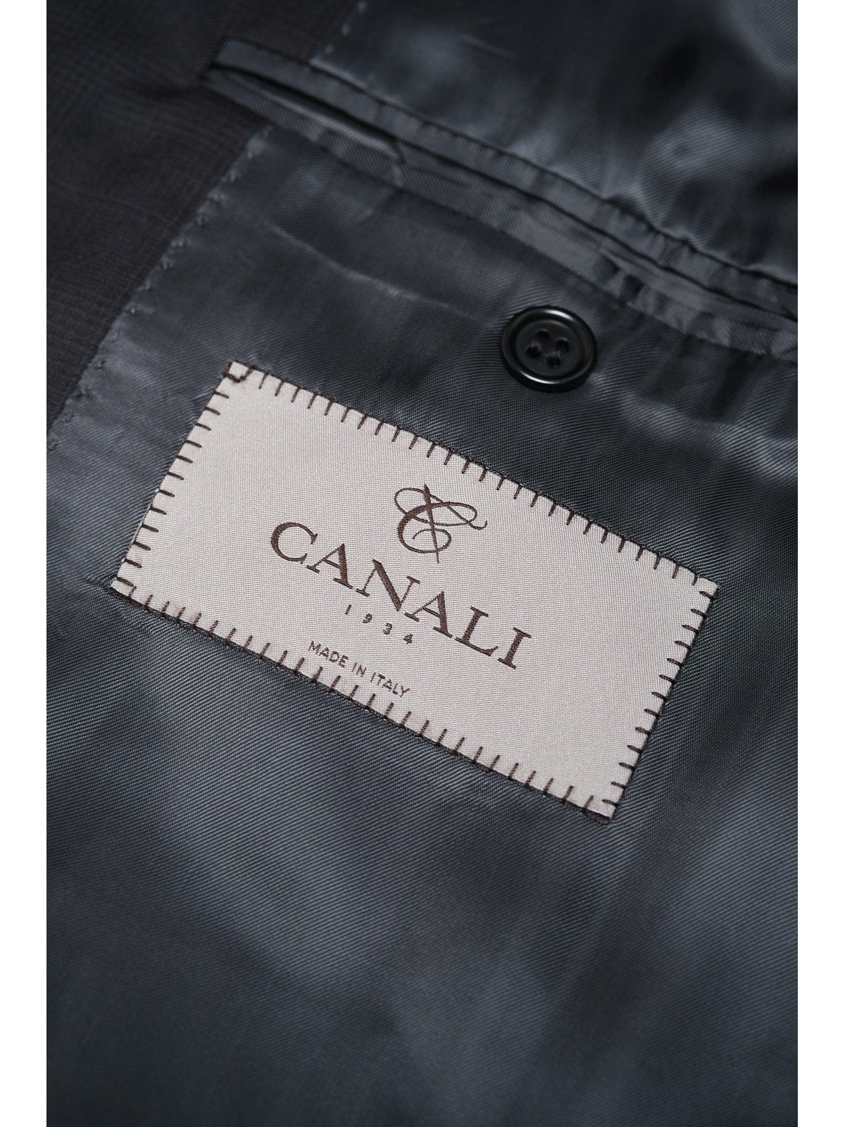 Canali SUITS 44R CANALI 1934 Mens Plaid Charcoal Gray 100% Wool Suit 44R (54 EU) Modern Fit $2195