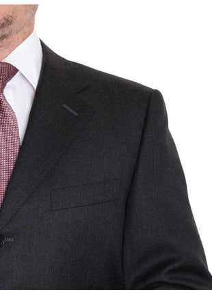 Canali TWO PIECE SUITS Canali 38S 48 40S Drop 4 Solid Heather Charcoal Gray Three Button Wool Suit