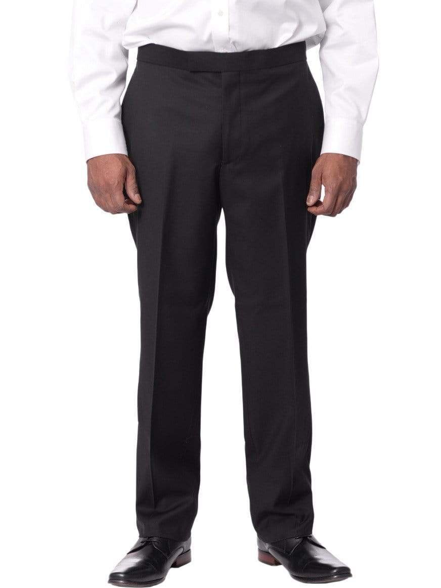 Caravelli TWO PIECE SUITS Caravelli Mens Black Pindot Slim Fit 3 Piece Tuxedo Suit With Satin Lapels