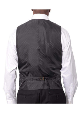 Caravelli TWO PIECE SUITS Caravelli Mens Black Pindot Slim Fit 3 Piece Tuxedo Suit With Satin Lapels