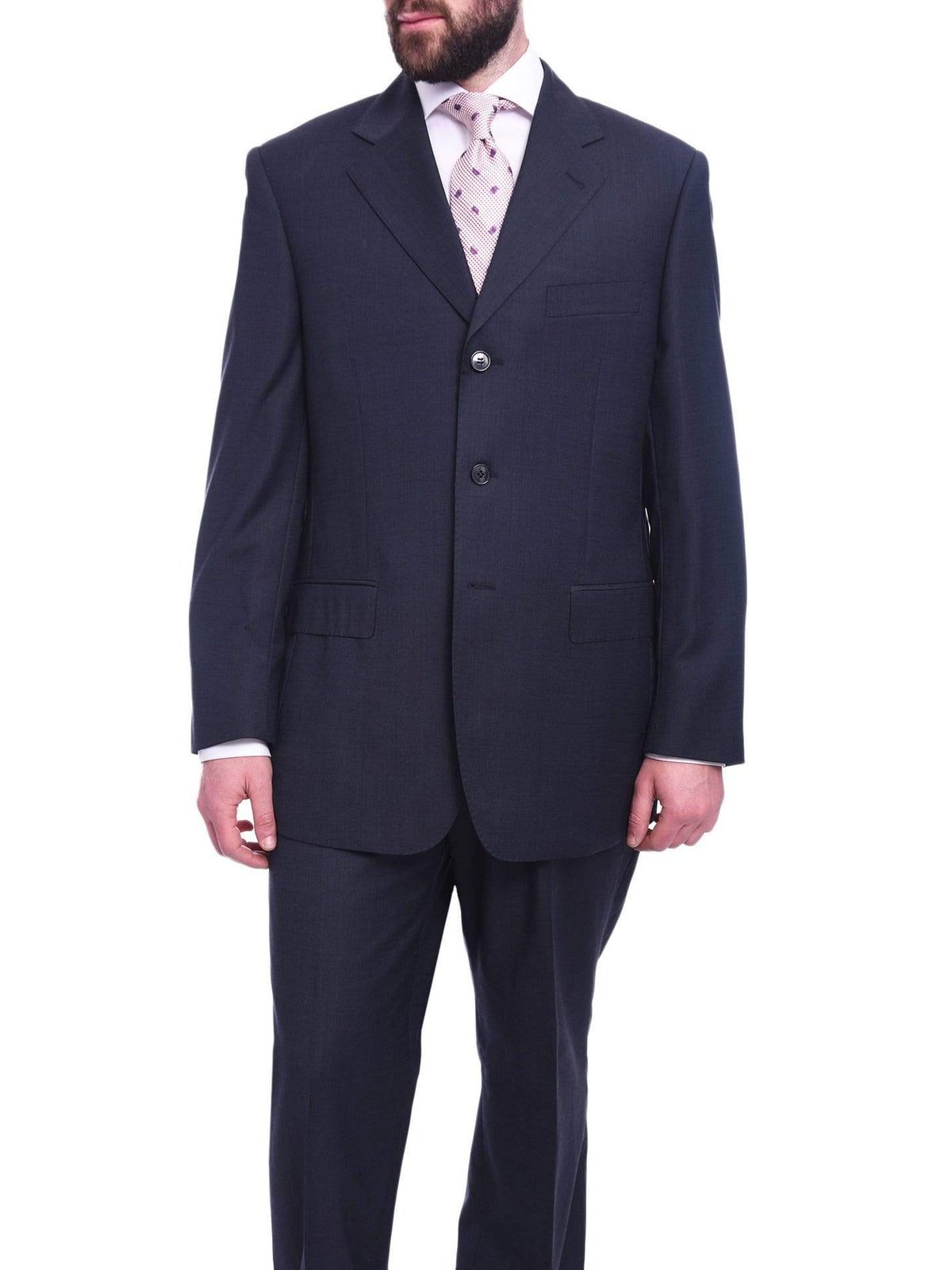 Carlo Palazzi Sale Suits Men&#39;s Carlo Palazzi Classic Fit Blue 3 Button Pleated Wool Suit Made In Italy