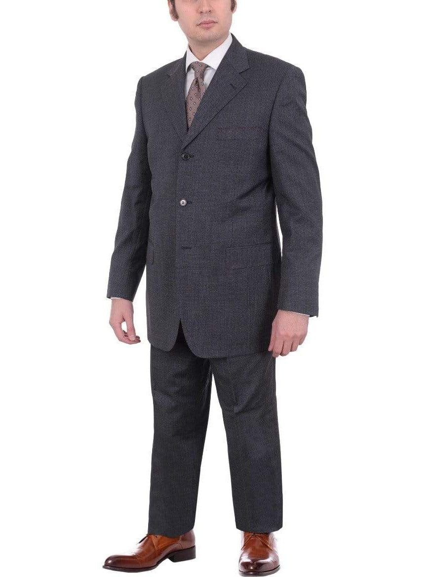 Carlo Palazzi Sale Suits Men&#39;s Carlo Palazzi Classic Fit Blue 3 Button Wool Pleated Suit Made In Italy