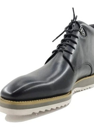 Carrucci SHOES Carrucci Mens Black Burnished Lace-Up Boot