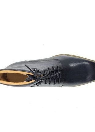Carrucci SHOES Carrucci Mens Black Burnished Lace-Up Boot