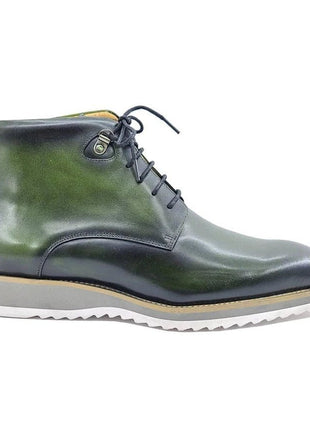 Carrucci SHOES Carrucci Mens Hunter Green Burnished Lace-Up Boot