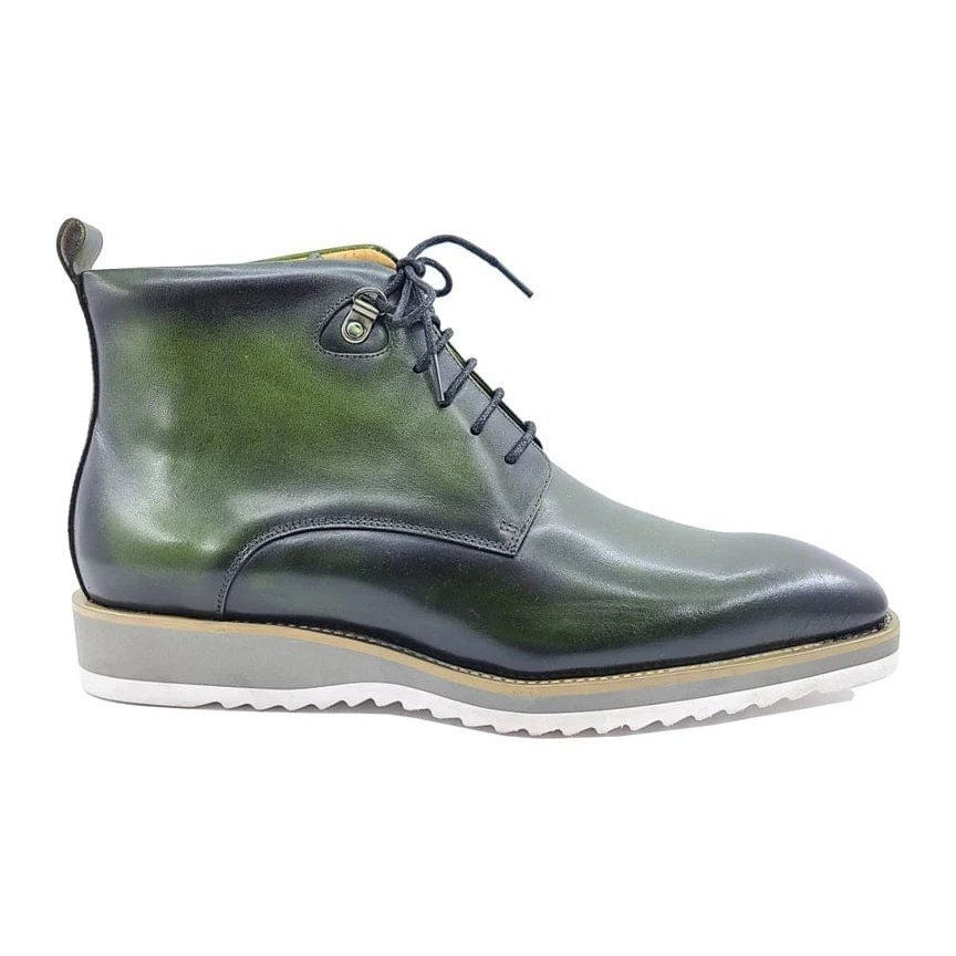 Carrucci Mens Olive Green Burnished Lace-Up Boot The Suit Depot Carrucci Mens Olive Green Burnished Lace-Up Boot The Suit Depot