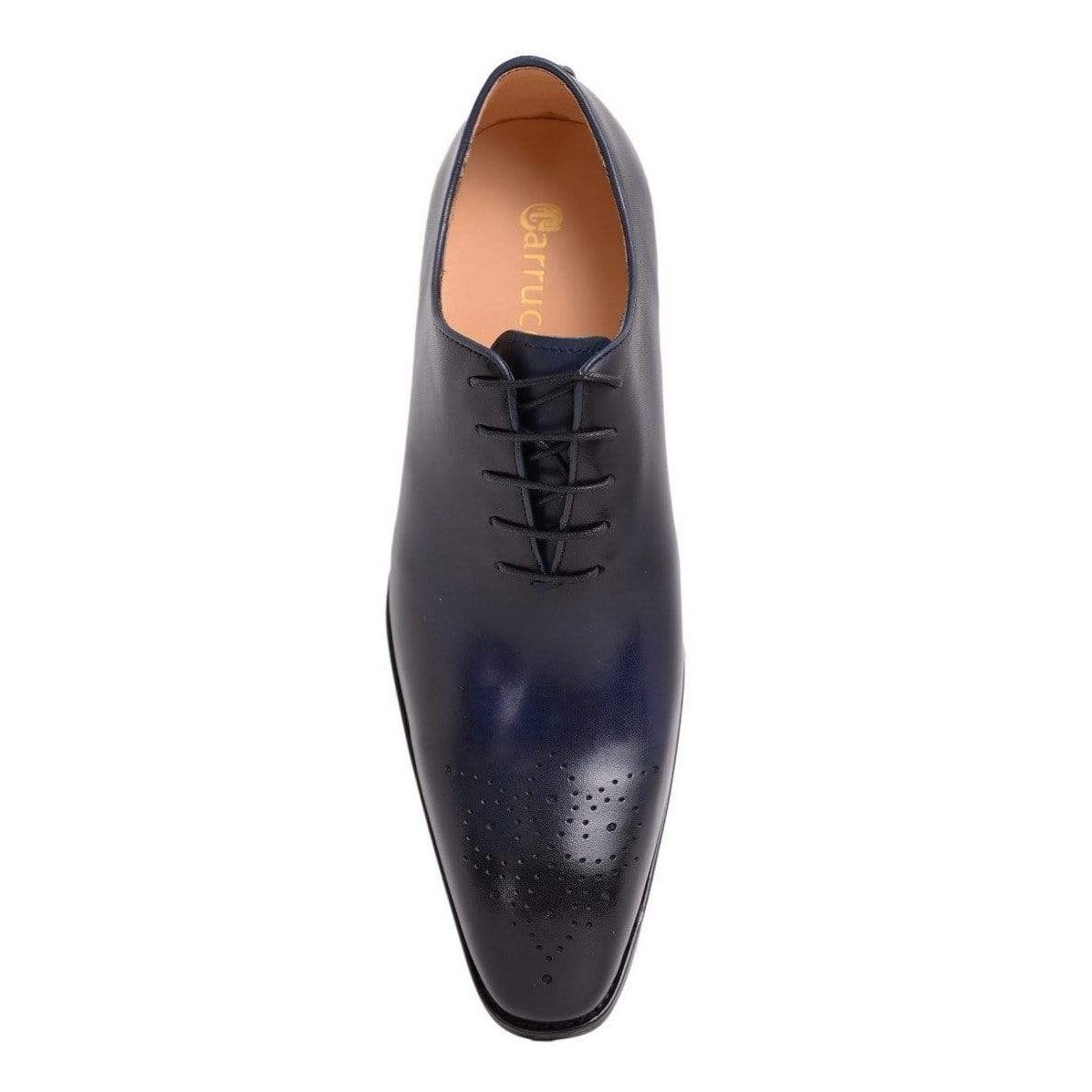 Carrucci Solid Navy Blue Whole Cut Oxford Leather Dress Shoes, 13 Carrucci Solid Navy Blue Whole Cut Oxford Leather Dress Shoes, 13