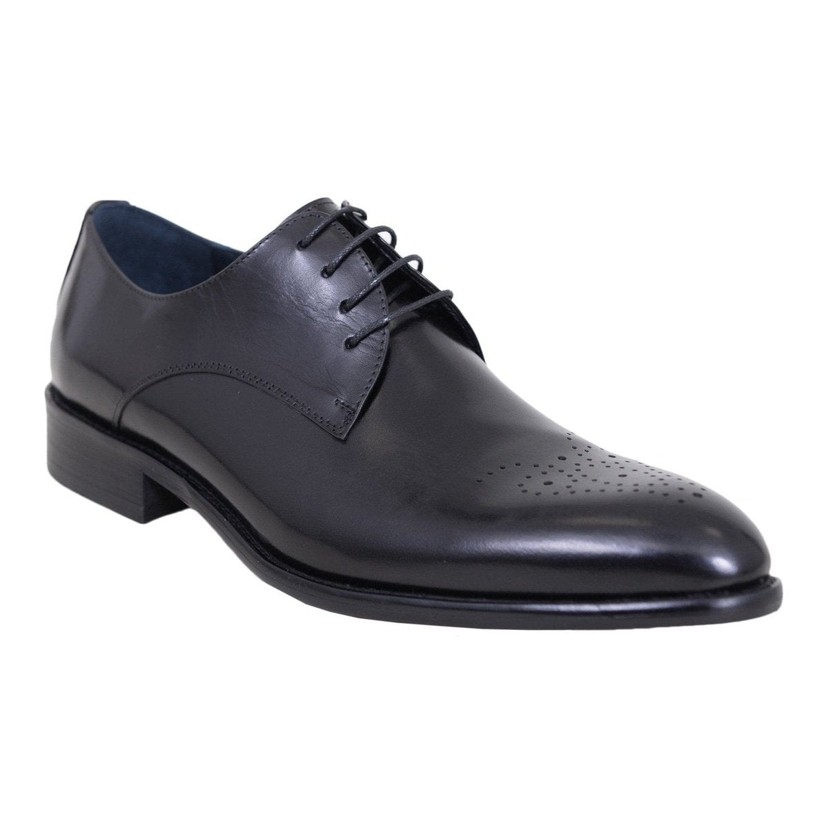 Carrucci Men's Genuine Leather Black Lace Up Oxford Brogues Dress Shoes, 8 D-M