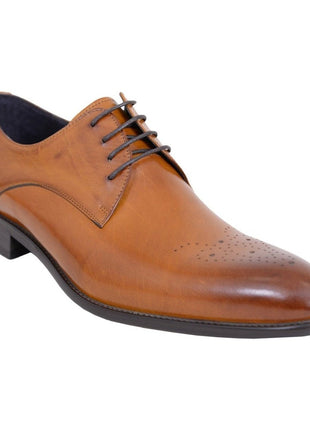 Carrucci Shoes For Amazon 10.5 D-M Carrucci Men's Genuine Leather Cognac Brown Lace Up Oxford Brogues Dress Shoes