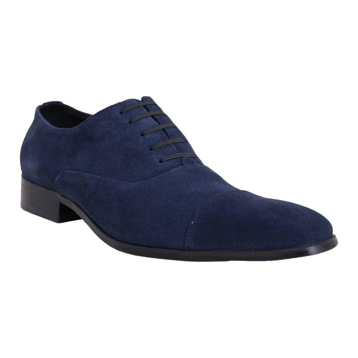 Carrucci Shoes For Amazon 13 D-M Carrucci Mens Navy Blue Suede Cap Toe Oxford Leather Dress Shoes