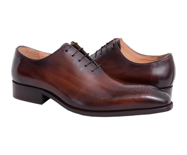 Shop Carrucci Brown Leather Shoes The Suit Depot