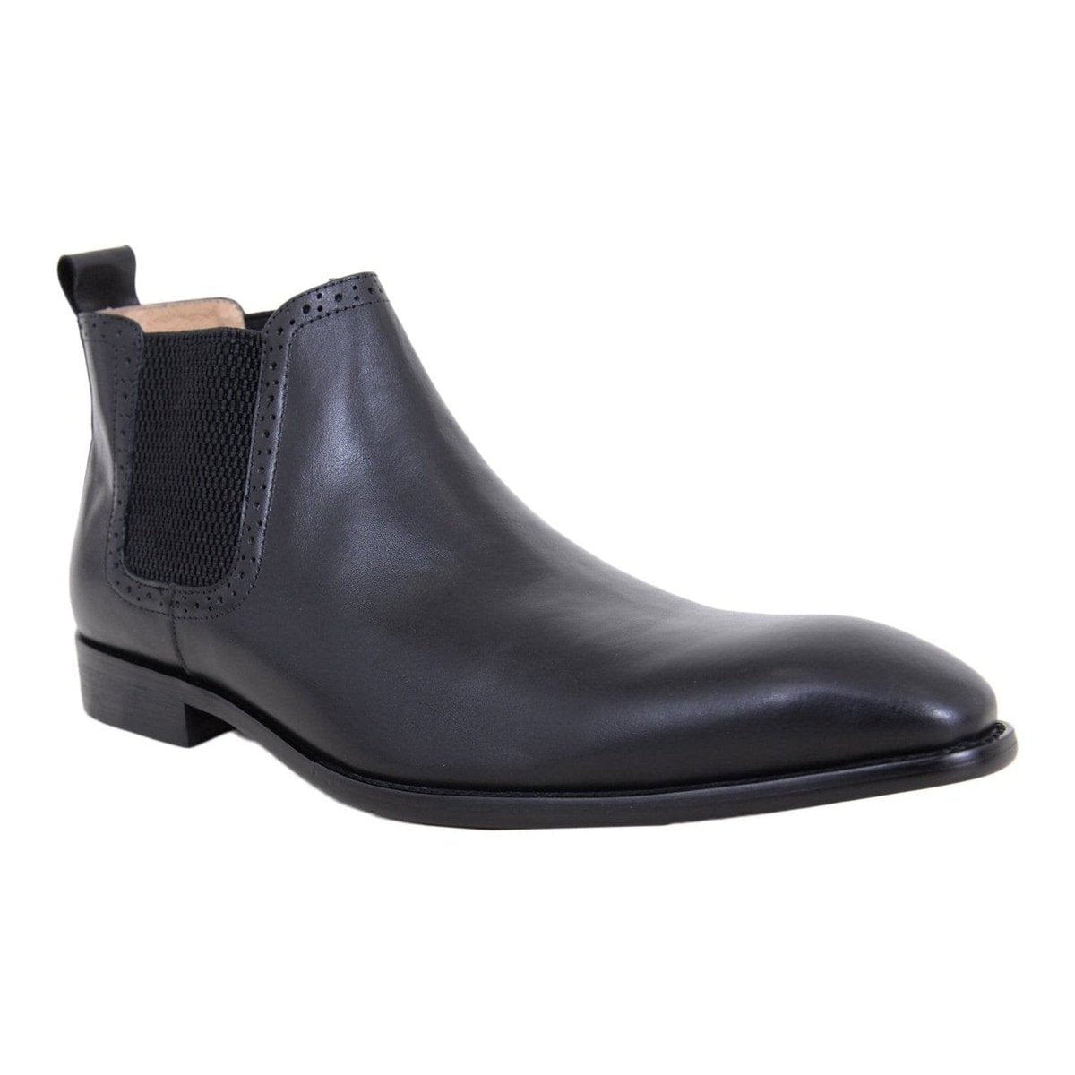 Carrucci Shoes For Amazon 9 D-M Carrucci Solid Black Slip On Leather Ankle Chelsea Dress Boots