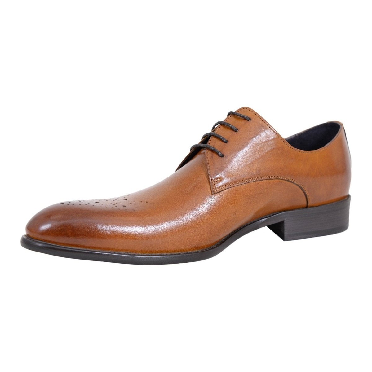 Shop Carrucci Brown Leather Shoes The Suit Depot