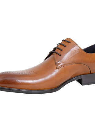 Carrucci Shoes For Amazon Carrucci Men's Genuine Leather Cognac Brown Lace Up Oxford Brogues Dress Shoes