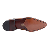 Thumbnail for Carrucci Shoes For Amazon Carrucci Men's Genuine Leather Cognac Brown Lace Up Oxford Brogues Dress Shoes