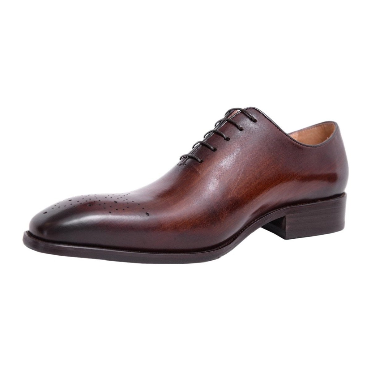 Carrucci Shoes For Amazon Carrucci Mens Brown Chestnut Whole Cut Oxford Leather Dress Shoes