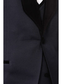Thumbnail for Cemden Sale Suits Cemden Men's Navy Blue 3 Piece 1-button Slim Fit Tuxedo Suit