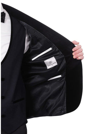 Cemden Sale Suits Cemden Men's Navy Blue 3 Piece 1-button Slim Fit Tuxedo Suit