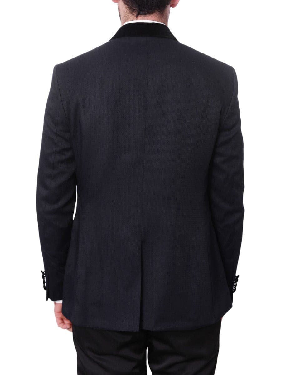 Cemden Sale Suits Cemden Men&#39;s Navy Blue 3 Piece 1-button Slim Fit Tuxedo Suit