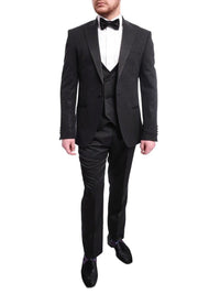 Thumbnail for Cemden Sale Suits Cemden Slim Fit Black Sparkled One Button Three Piece Tuxedo Suit