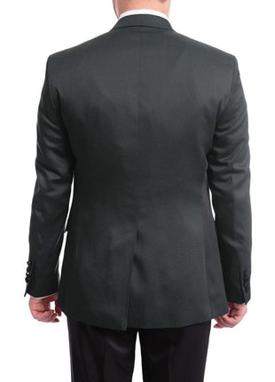 Cemden Sale Suits Cemden Slim Fit Green Textured One Button Three Piece Tuxedo Suit