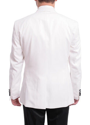 Cemden Sale Suits Cemden Slim Fit Textured White One Button Three Piece Tuxedo Suit