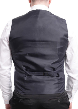 Cemden TUXEDOS Cemden Extra Slim Fit Navy Blue Textured One Button Tuxedo With Matching Vest