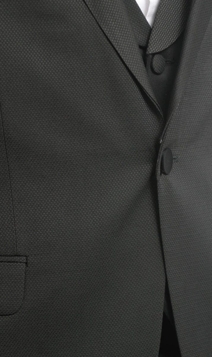 Cemden TUXEDOS Cemden Extra Slim Fit Textured Hunter Green One Button Tuxedo With Matching Vest