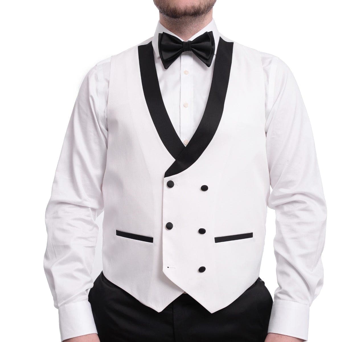 Cemden TWO PIECE SUITS Cemden Extra Slim Fit White Textured One Button Tuxedo With Matching Vest
