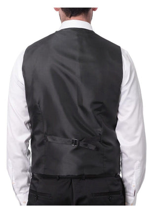 Cemden TWO PIECE SUITS Cemden Mens Slim Fit Red & Black Shimmer 1-button 3 Piece Tuxedo Suit