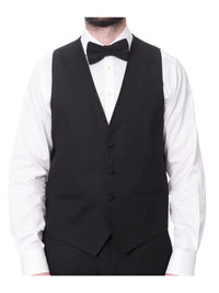 Thumbnail for Cemden TWO PIECE SUITS Cemden Mens Slim Fit Solid Black 1-button 3-piece Tuxedo Suit With Shimmer Lapel